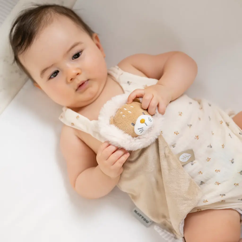 Nattou | Knuffeldoek Flo,Ernest&Oli Mini Knuffeldoek Leeuw Ernest