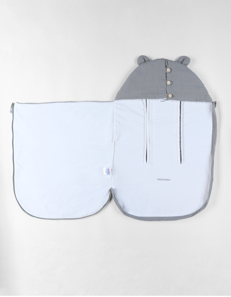 Noukies | Voetenzak Muslin en Jersey Khaki