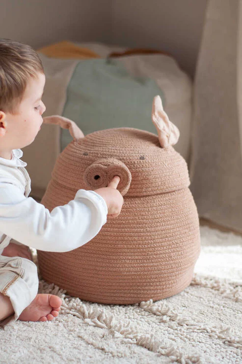 Lorena Canals | Mand Basket Peggy The Pig 25x30cm
