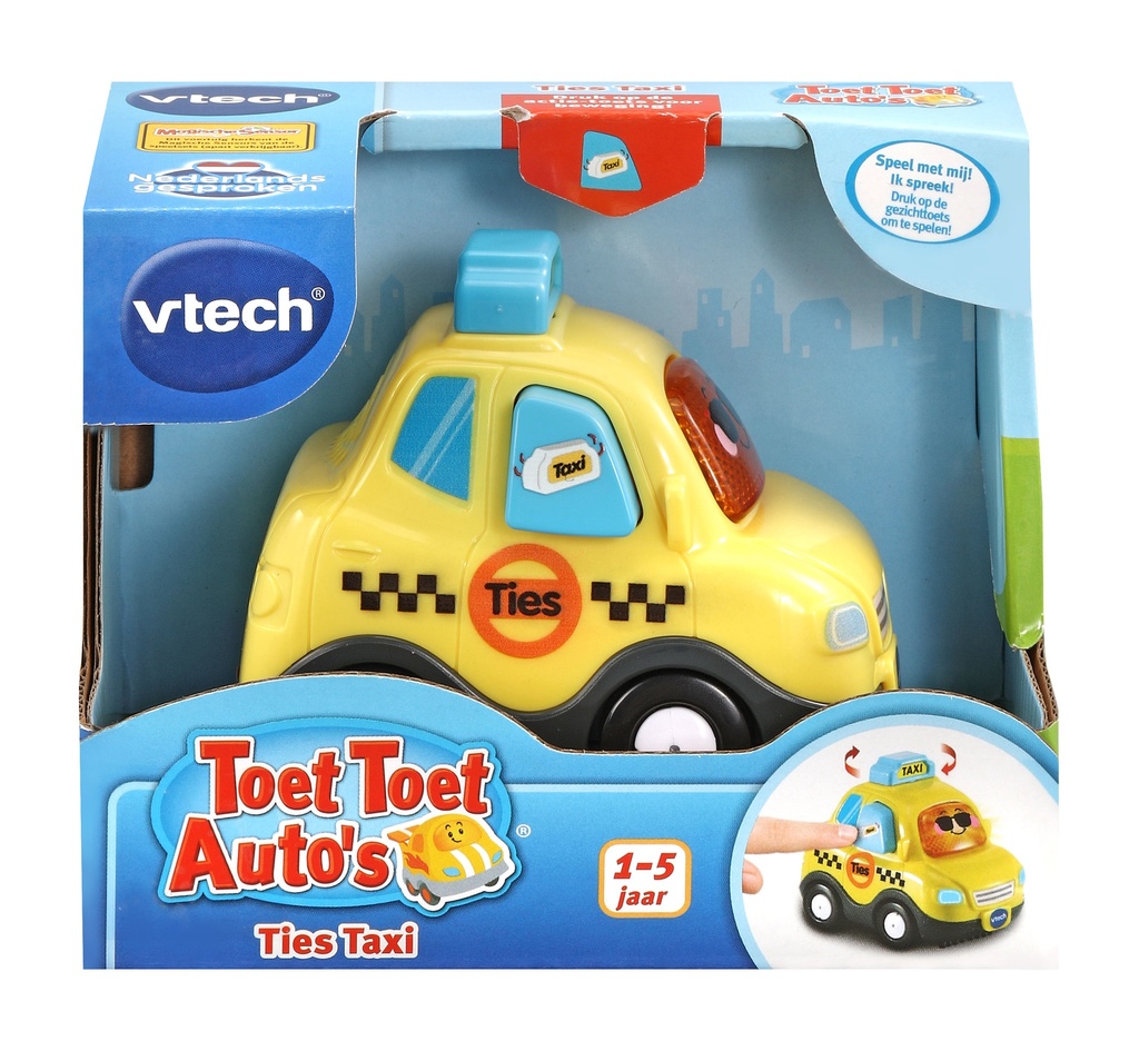 Vtech | SPEELFIGUUR, Ties Taxi, Toet Toet, kunststof, +muziek, +activities, af 12M