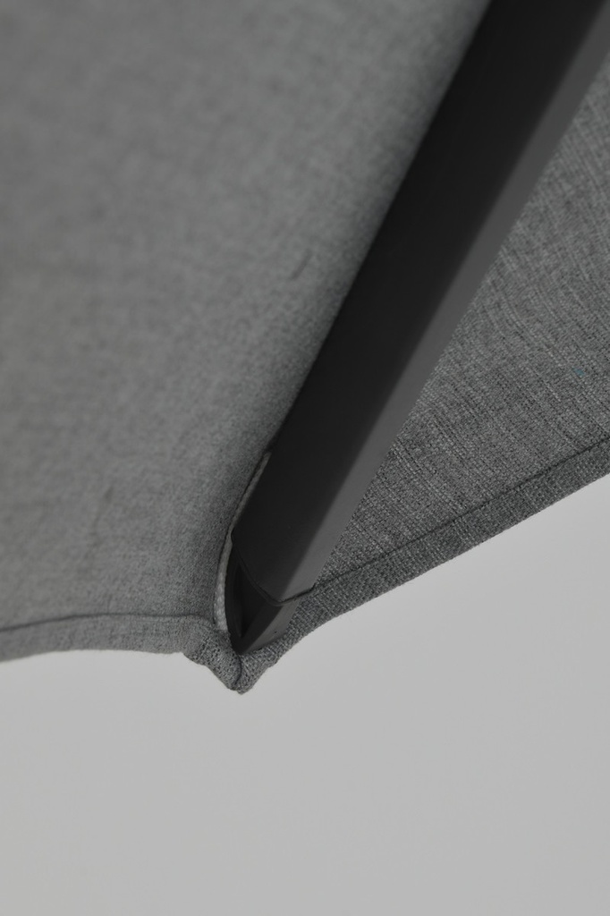 PARASOL, Hawaii Deluxe, 300x300 cm, licht grijs, freepole, carbon black alu frame, 360° draaibaar, L|R kantelbaar