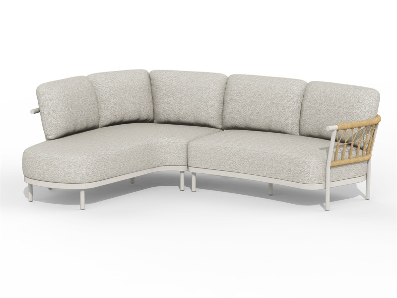 Tierra | Fresca Lounge Set Organic Complete Right Creme White 214 x 167 x 72 cm