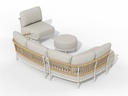 Tierra | Fresca Lounge Set Organic Complete Right Creme White 214 x 167 x 72 cm