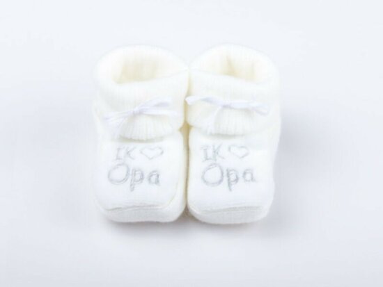 Petit Villain | Kousen/Slofjes Met Omslag Oma/Opa Wit One Size