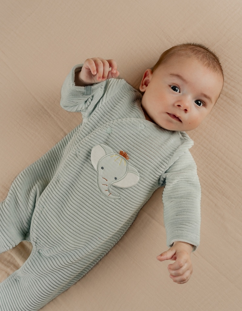 Noukies | Pyjama Crazy Safari Velours Olifant Groen