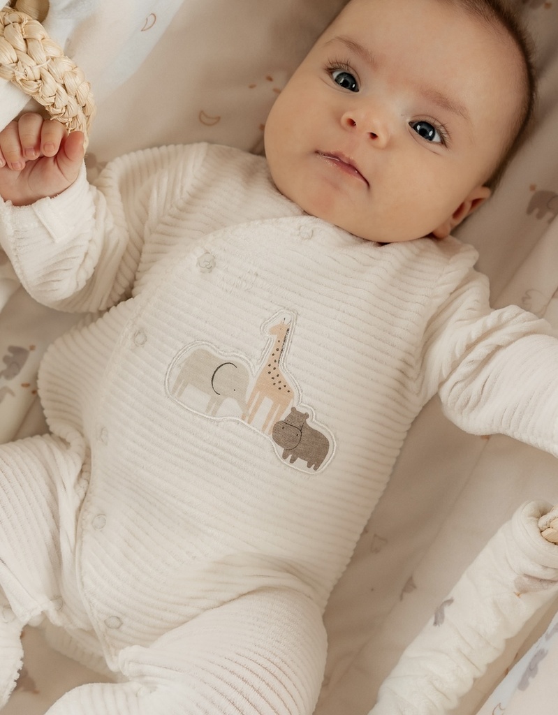 Noukies | Pyjama Wild Jungle Velours Wit