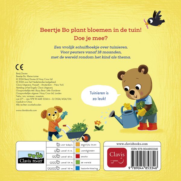 Clavis | Leesboek beertje Bo | kleine tuinier |Benji Davis
