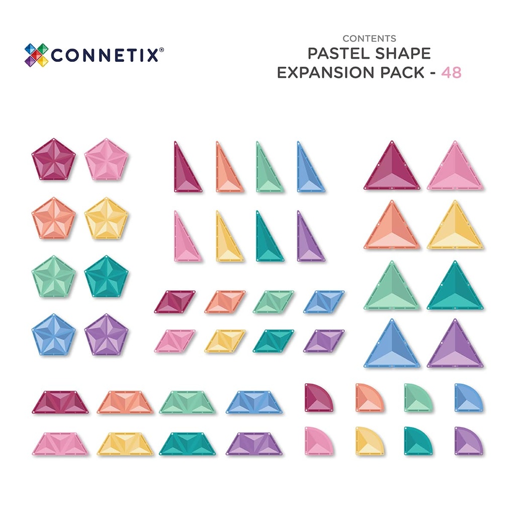 Connetix Tiles | Pastel Shape Expansion Pack 48 pc Magneetblokken