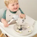 Done by Deer | Plat Bord Tiny Farm Rond Koe/Vogel Sand Beige