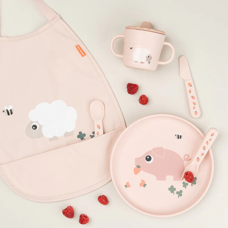 Done by Deer | Plat Bord Tiny Farm Rond Varken Powder Roze