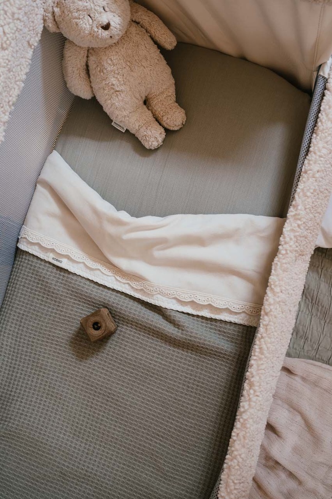 Koeka | Deken Wieg Malaga Katoen/Fleece Sage 75x100cm