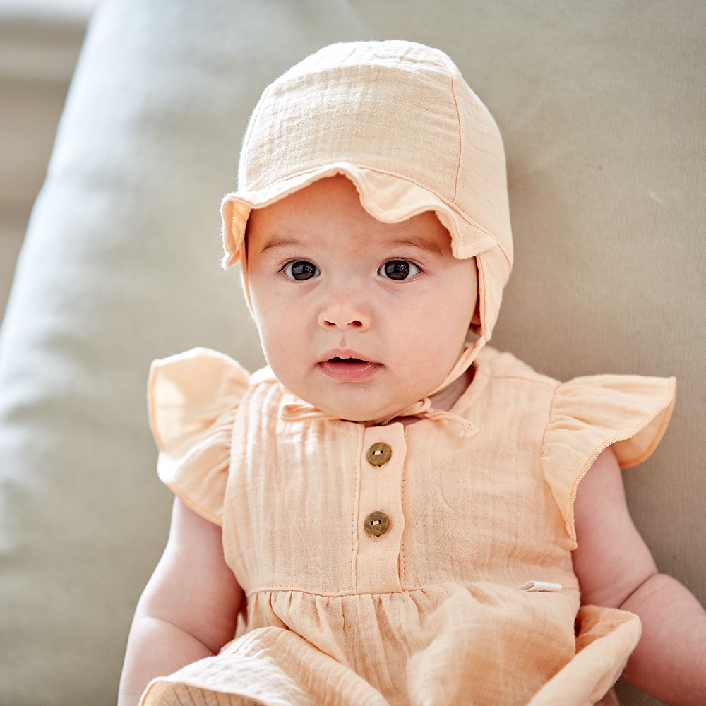 Maximo | Muts Zonnehoedje Muslin Zalm