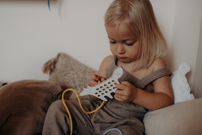 Milin | Educatief Speelgoed Small Lacing Toy Fox Rijgspeelgoed