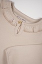 Petite Maison x Nono | Kaya tshirt Longsleeve with ruffle detail at neck Oatmeal
