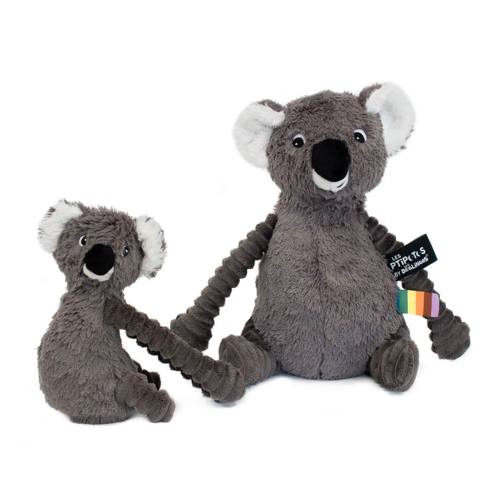 Les Ptipotos | Knuffel Plush Trankilou The Koala Mama en Baby Grijs