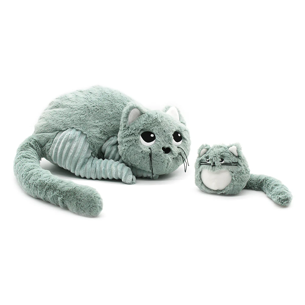 Les Ptipotos | Knuffel Pluche Miaou Cat Mama & Baby Mint