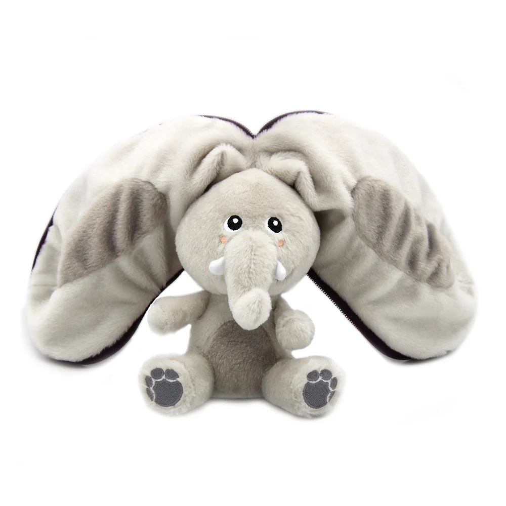 Flipetz | Knuffel Pluche Velvet The Elephant/Aubergine 