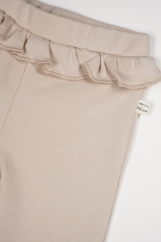 Petite Maison x Nono | Skyler pants with ruffle detail at waist Oatmeal