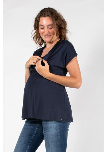 Love2Wait | T-shirt vr Borstvoeding EcoVero Navy