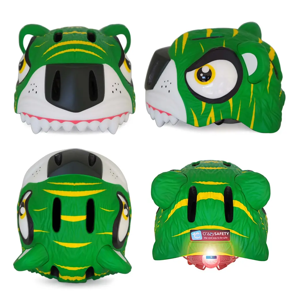 Crazy Safety | Fietshelm Tiger Bicycle Helmet Green