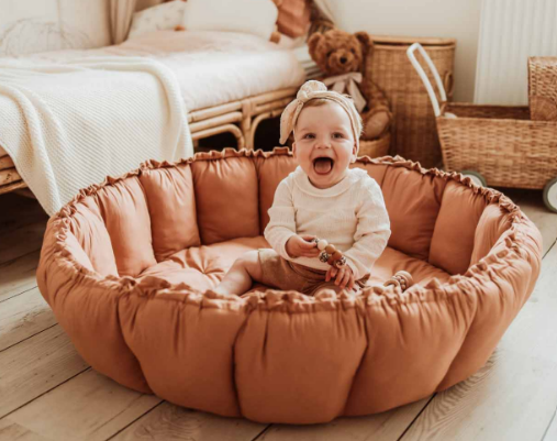 Play&Go | Speeltapijt Bloom Tawny brown Organic Cotton Ø 130cm