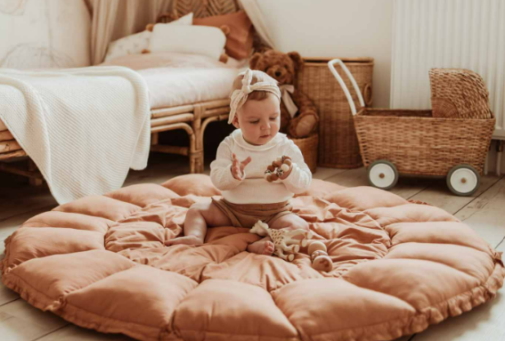 Play&Go | Speeltapijt Bloom Tawny brown Organic Cotton Ø 130cm