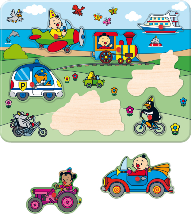 Bumba | Puzzel Voertuigen Houten Inlegpuzzel