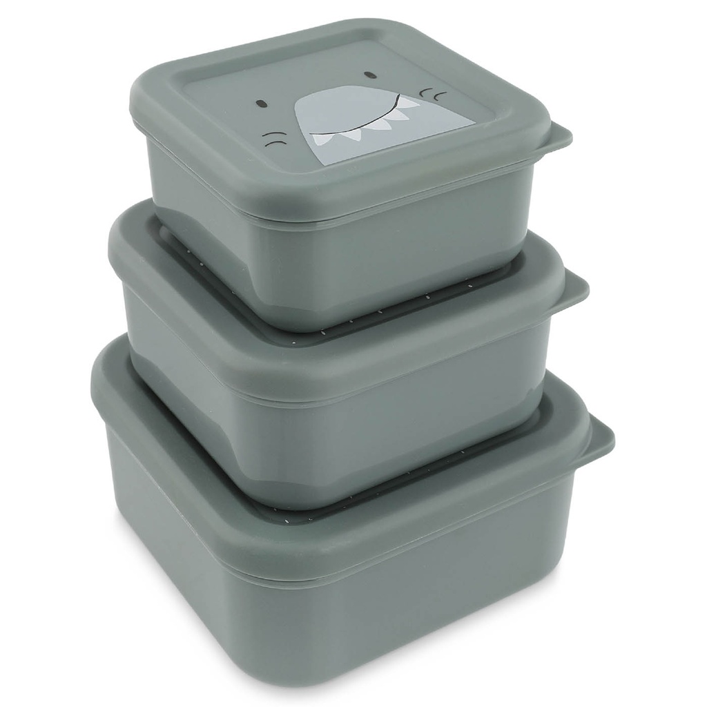 Trixie | Bewaarpotje Snack Box Mr. Shark Grijs 3-Pack
