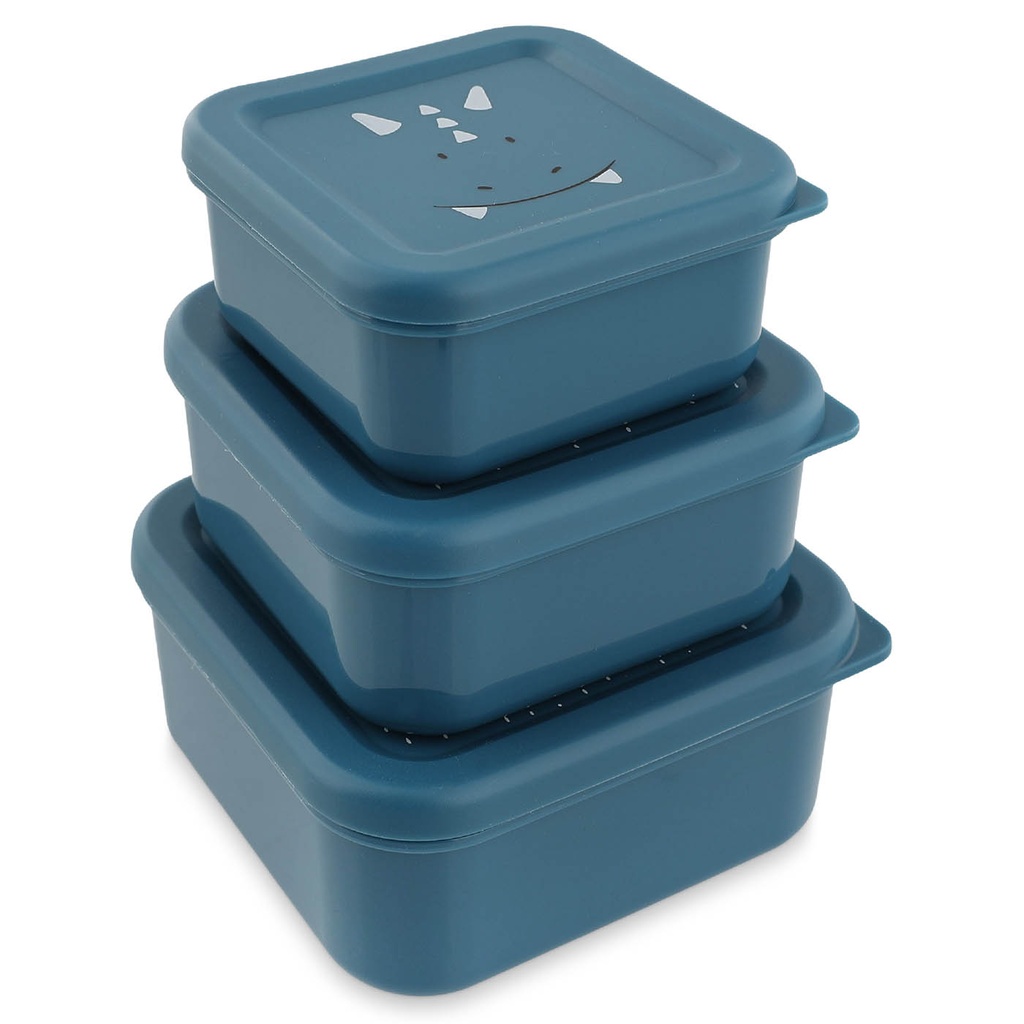 Trixie | Bewaarpotje Snack Box Mr. Triceratops Blauw  3-Pack