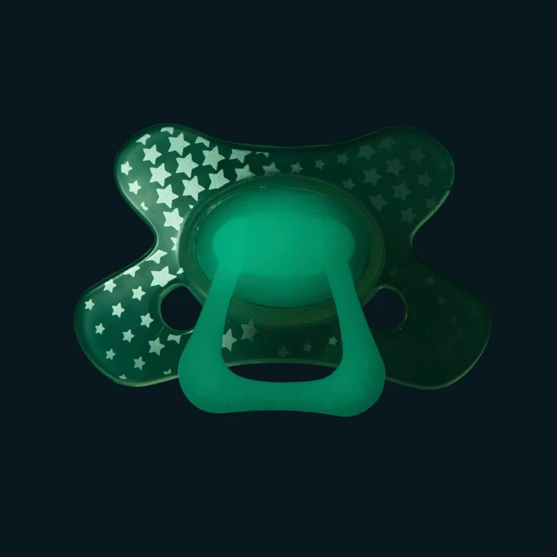 Difrax | Fopspeen Natural Ster Glow in the Dark Siliconen Speen Ortho/Physio 12-18M