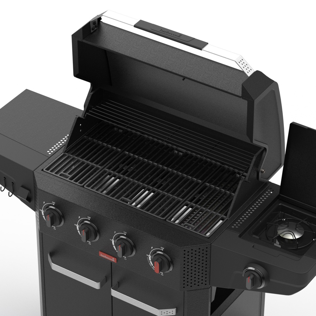 Barbecook | Luca 412 Gasbarbecue Met Kast En Zijbrander Zwart 145.4x60.3x112.3cm