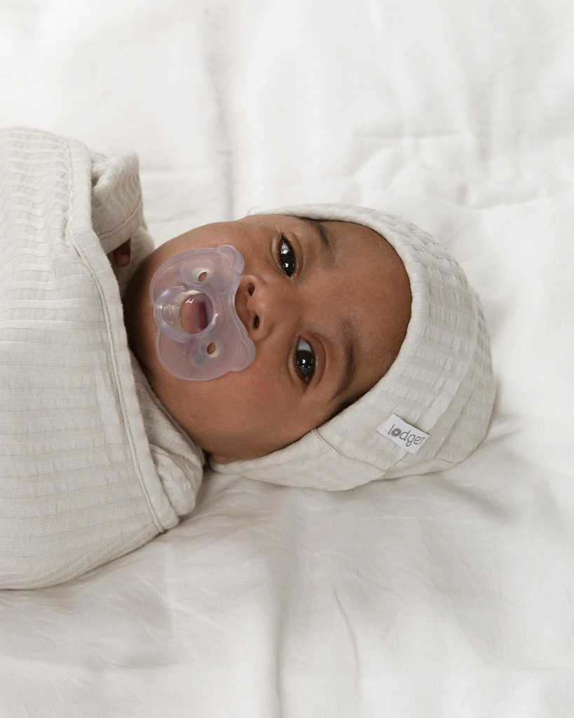 Lodger | Muts Beanie Seersucker Katoen Steel 0-6m