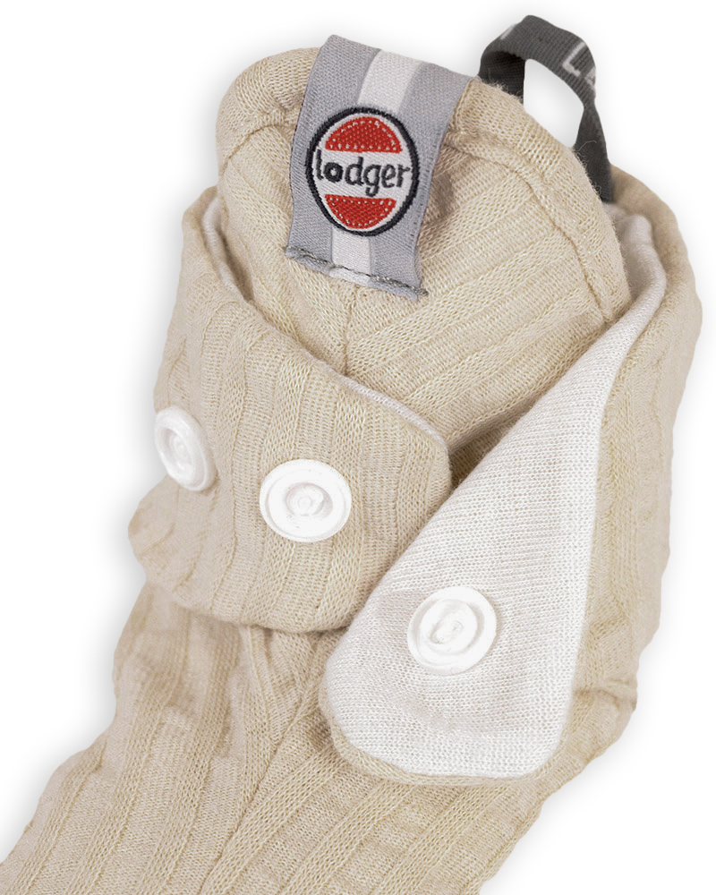 Lodger | Babyslofjes Katoen - Slipper Seersucker Birch 0-3m