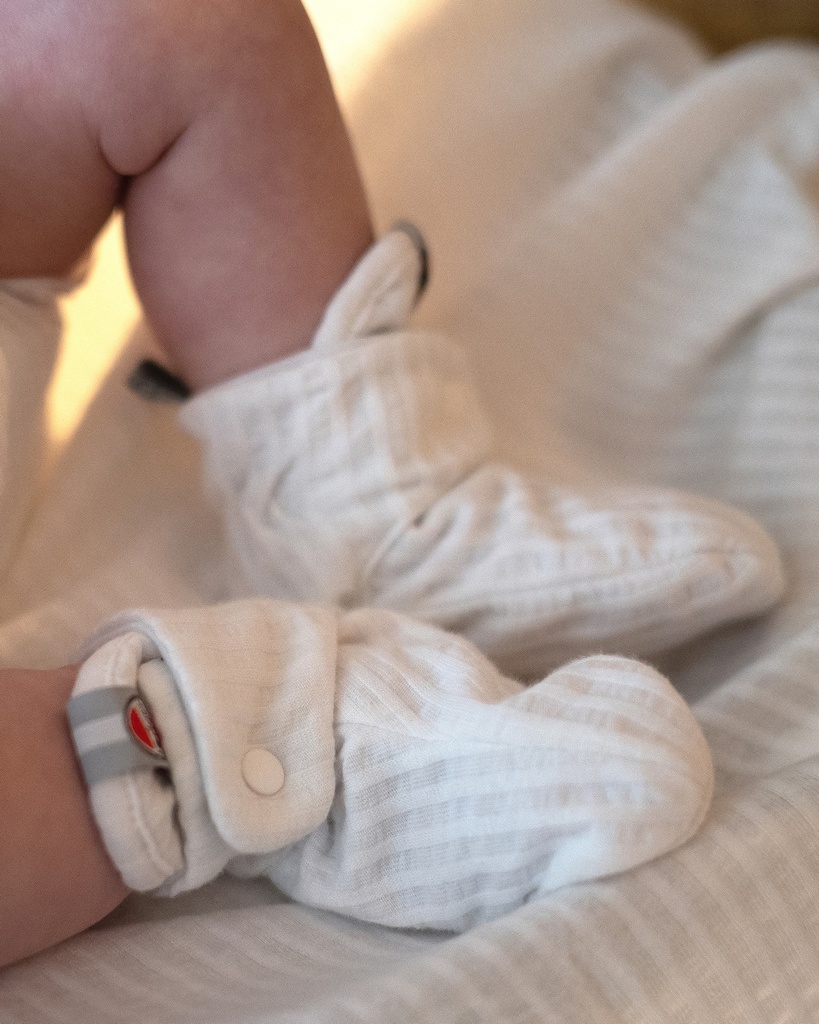 Lodger | Babyslofjes Katoen Slipper Seersucker Cloud Dancer 0-3m