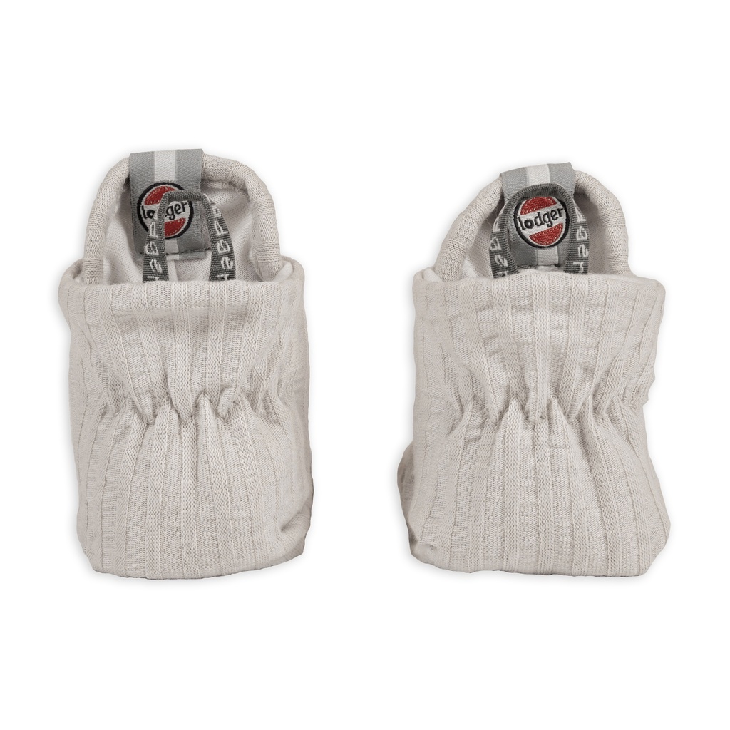 Lodger | Babyslofjes Katoen Slipper Seersucker Steel 0-3m