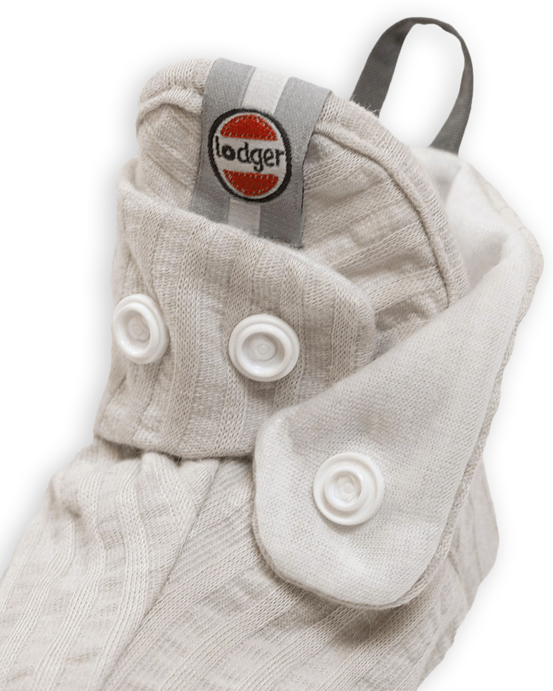 Lodger | Babyslofjes Katoen Slipper Seersucker Steel 0-3m