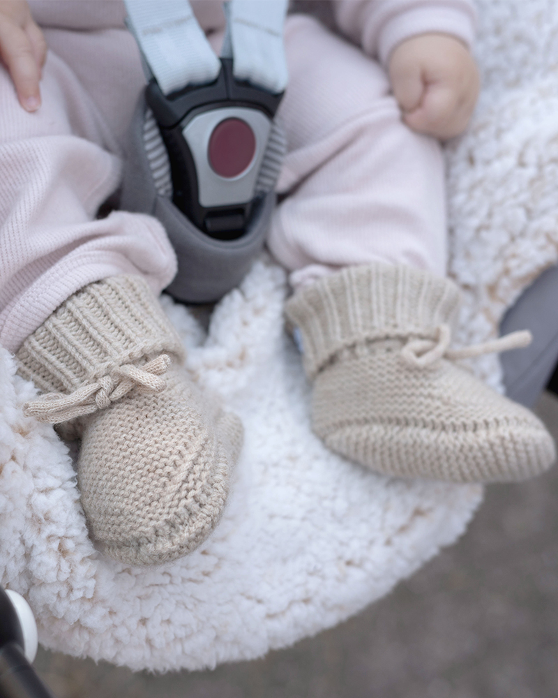 Lodger | Babyslofjes Wol Slipper Merino Wool Beige 0-6m