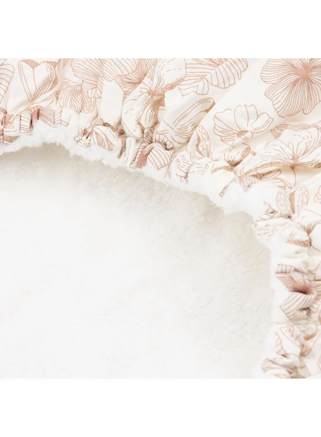 DEKEN, 40x80cm, TOG NG, Tuck-Inn, Flower Powder, all over bloemen print/uni, katoen/ teddy, voor wieg/draagmand, 2023