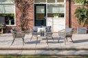Garden Imp. | Tuinset, Bali, Loungeset, 4 Delen: 2x 1-Zit/1x 2-Zit/Tafel, Carbon Black, Alu, Natural Wicker, Kussens: Mystic Grey 