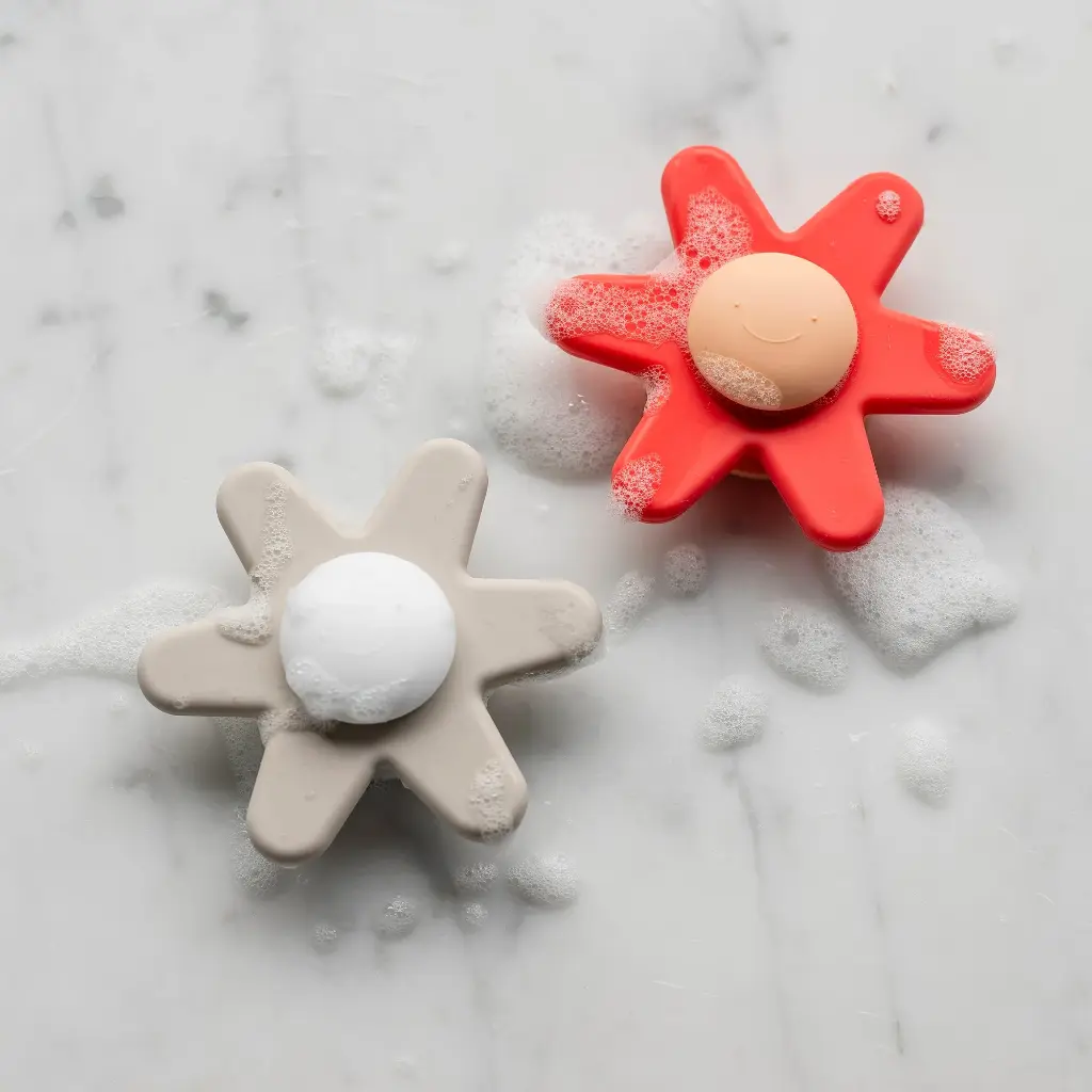 Nattou | Badspeelgoed Bloem Spinner Silicone Klei 9cm