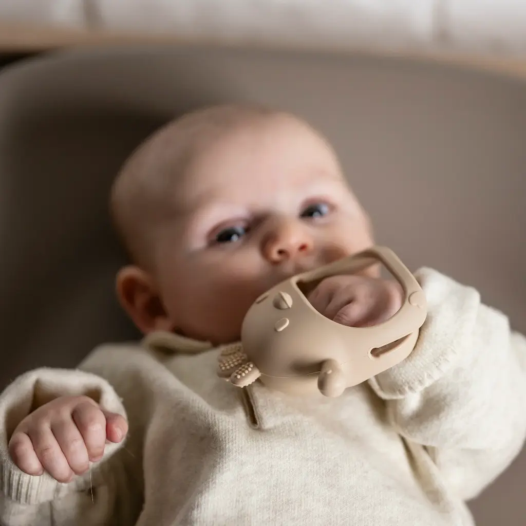 Nattou | Bijtring Silicone Bijthandschoen Oude Roze 11,5cm