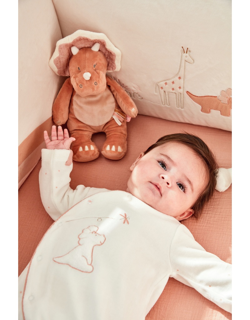 Noukies | Pyjama Popsie Gigi & Louli Fluweel Ecru 