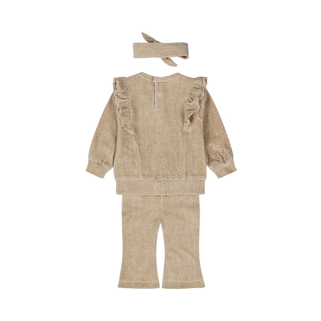 Dirkje | Outfit Girls Pretty Fall Babysuit + Headband Beige Grey 3-delig