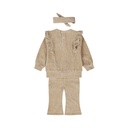 Dirkje | Outfit Girls Pretty Fall Babysuit + Headband Beige Grey 3-delig