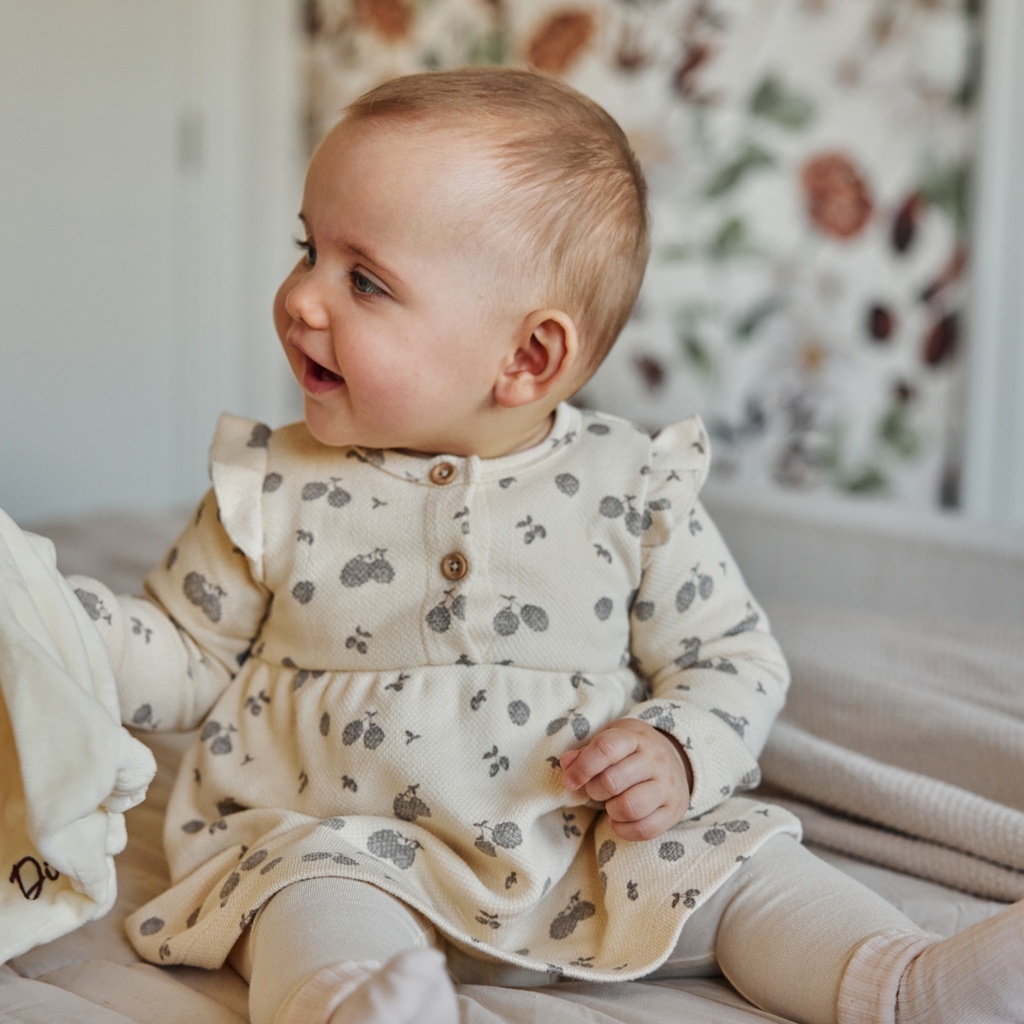 Dirkje | Jurk Girls Pretty Fall Dress Longsleeve Off White