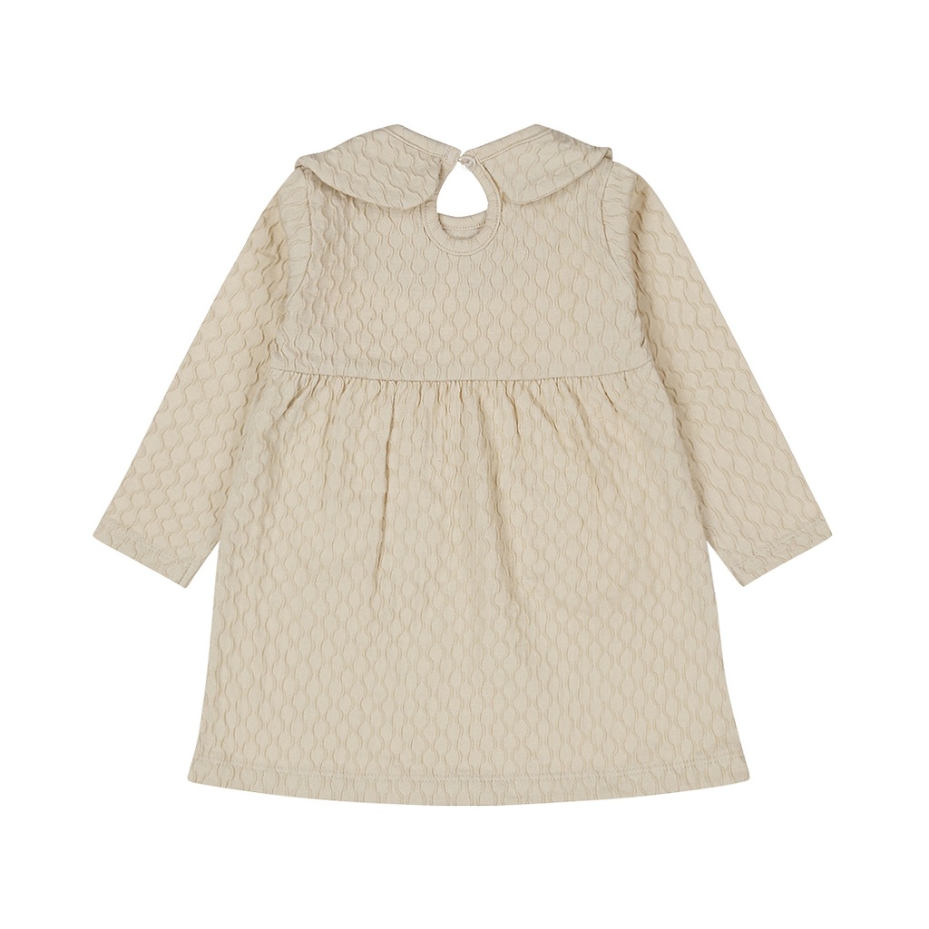 Dirkje | Jurk Girls Pretty Fall Dress Longsleeve Beige Grey