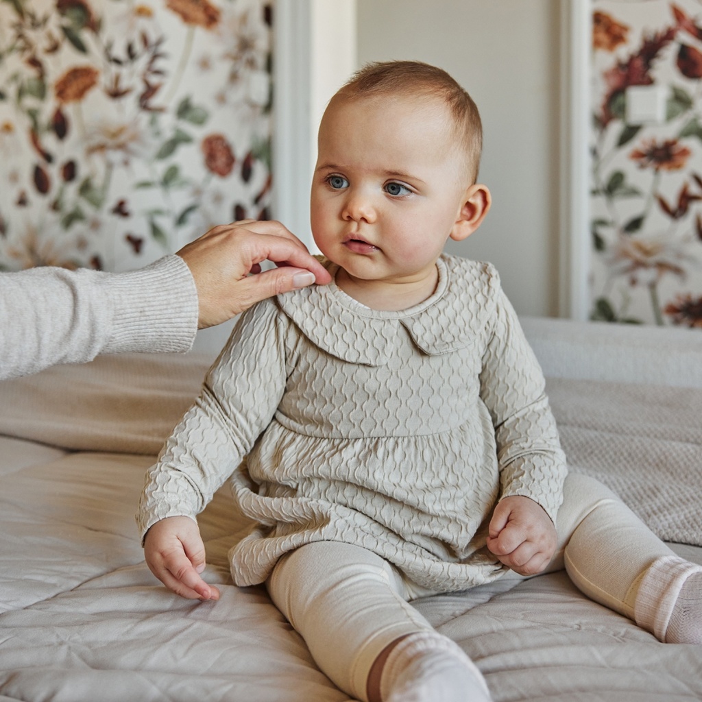 Dirkje | Jurk Girls Pretty Fall Dress Longsleeve Beige Grey