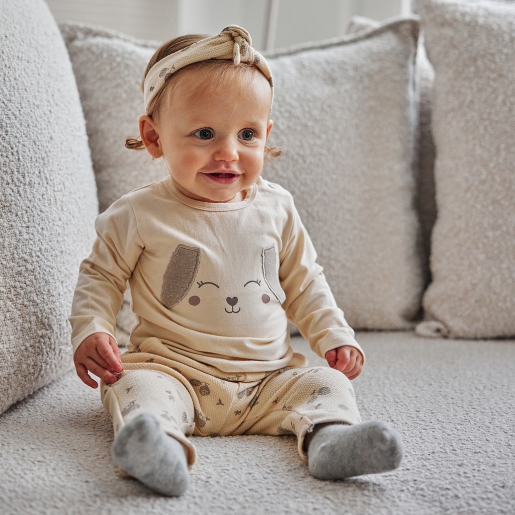 Dirkje | Jurk Girls Pretty Fall Dress Longsleeve Beige Grey (kopie)