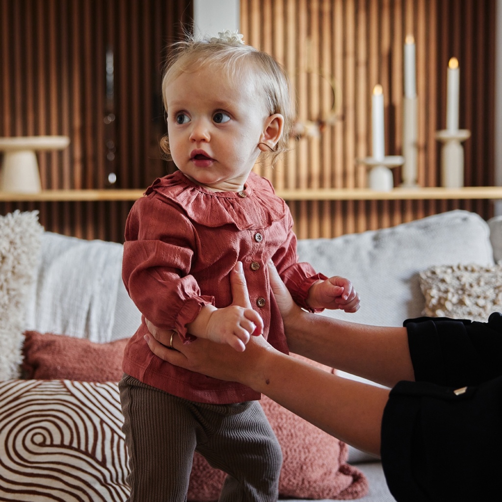 Dirkje | Broek Girls Berry Flared Trousers Brown