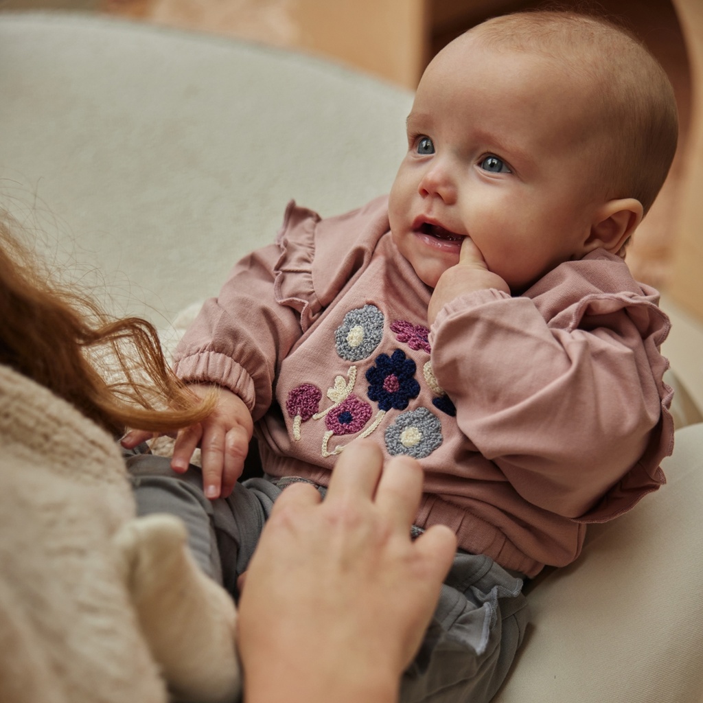 Dirkje | Pull Girls Little Flower Sweater Loose Fit Light Mauve